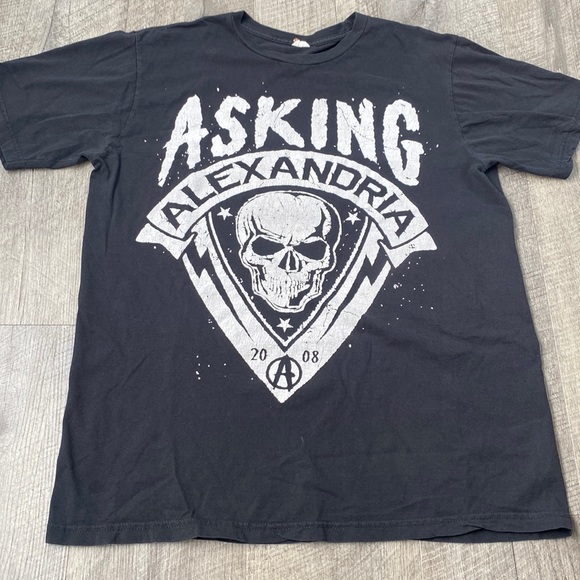 Asking Alexandria black skull 2008 band tee - Picture 1 of 7